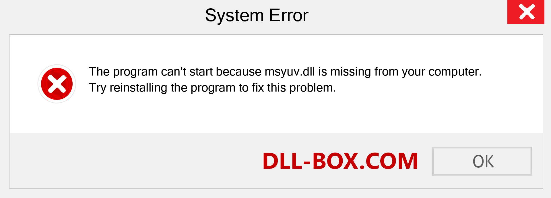  msyuv.dll file is missing?. Download for Windows 7, 8, 10 - Fix  msyuv dll Missing Error on Windows, photos, images
