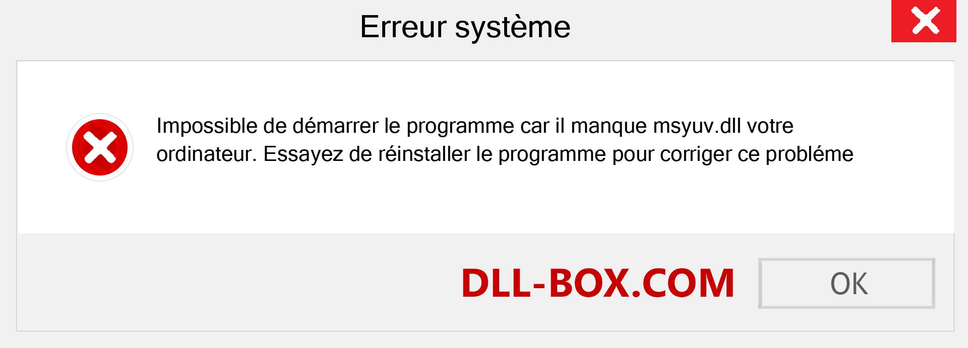 Le fichier msyuv.dll est manquant ?. Télécharger pour Windows 7, 8, 10 - Correction de l'erreur manquante msyuv dll sur Windows, photos, images